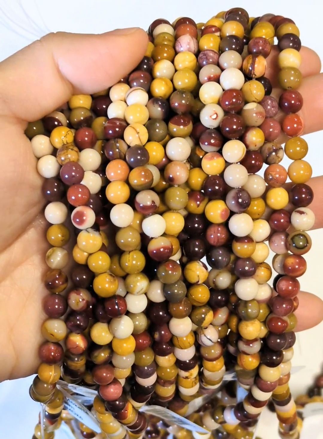 Mokaite Jasper A 6mm pearls on string