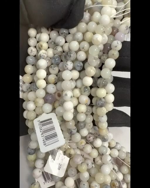 Opal Dendrite beads 6mm on 40cm wire