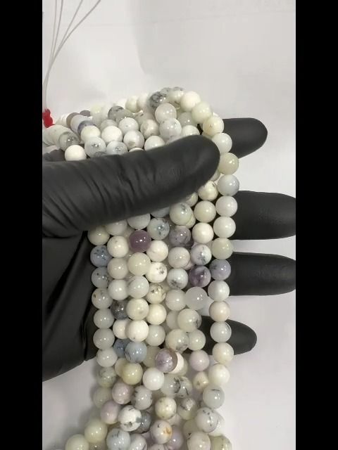 Opal Dendrite beads 8mm on 40cm wire