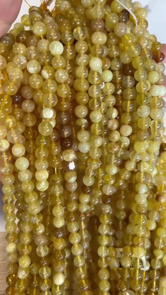 Yellow Opal A 8mm pearls on string