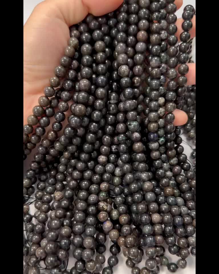 Black Opal beads 7-8mm on a 40cm thread