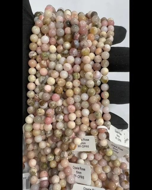 Pink Opal beads 6mm on 40cm wire