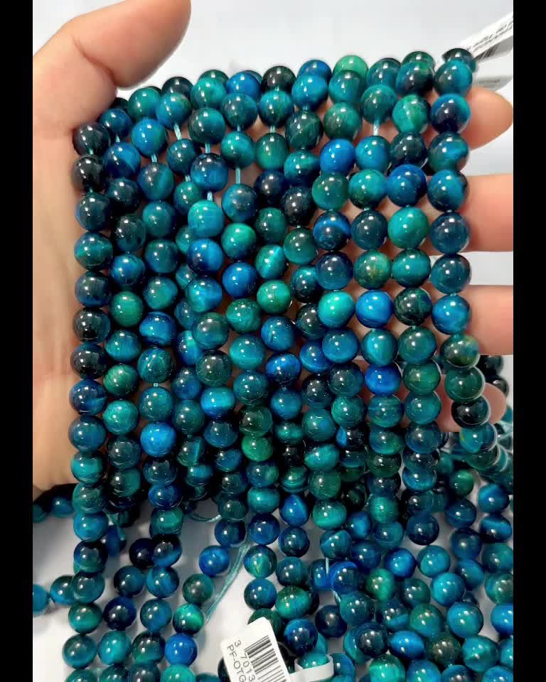 Blue tinted Tiger eye A 8mm beads on 40cm string