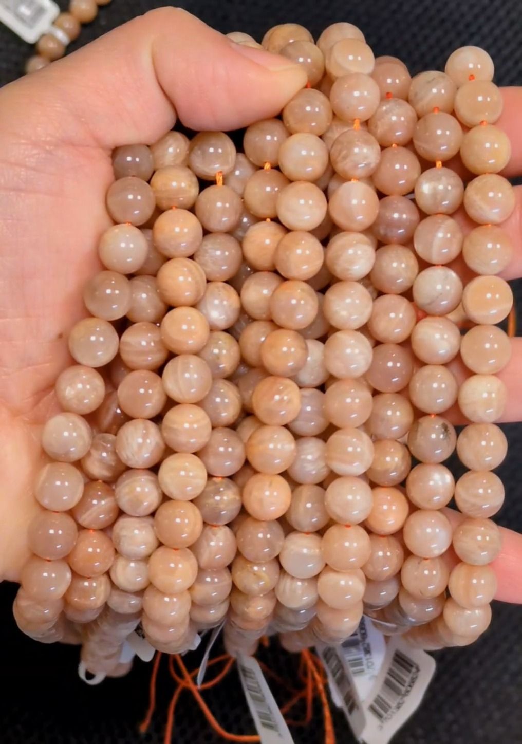Sunstone 8mm pearls on string
