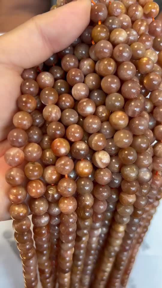 Golden Sunstone AA 8mm pearls on string