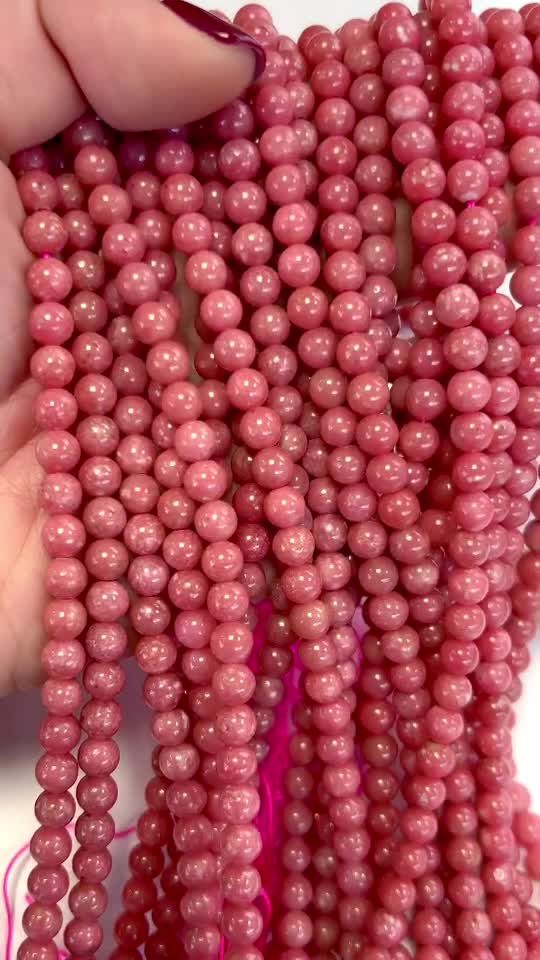 Thulite AA 6mm pearls on string
