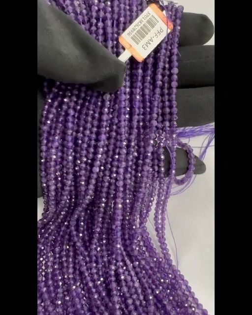 Faceted Amethyst AA 3mm beads on 40cm wire