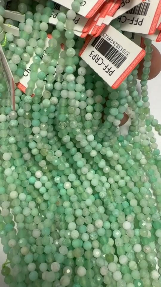 Chrysoprase Faceted Beads Strand AA+ 3mm