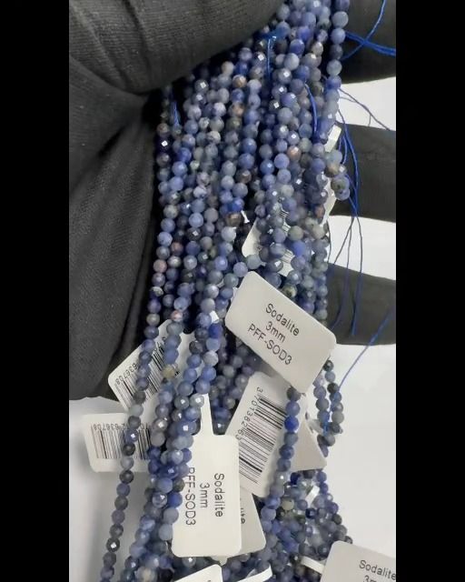 Faceted Sodalite AA 3mm beads on 40cm wire