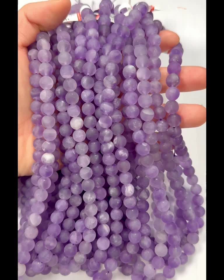 Amethyst A matt beads 8mm on a 40cm thread