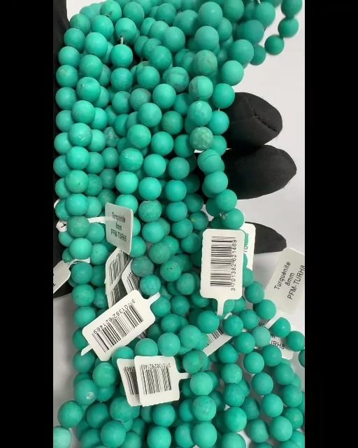 Turquénite Howlite natural tinted A matte beads 8mm on a 40cm thread