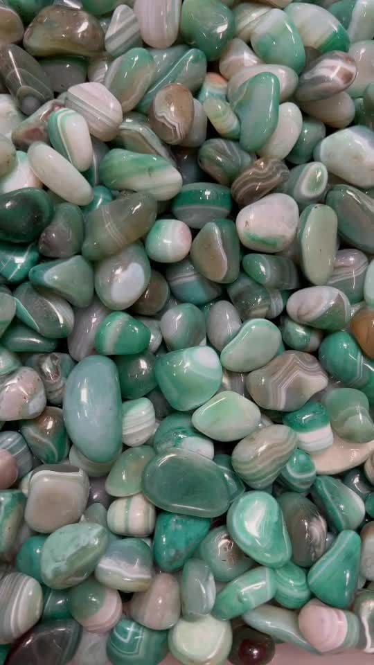 Green Agate AB tumbled stone 250g