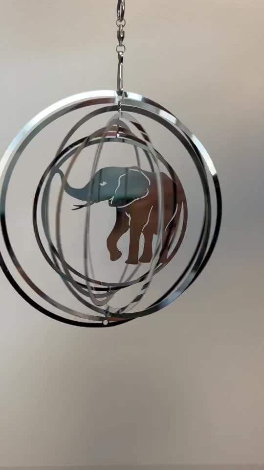 Wind chime 3D steel elephant 15cm