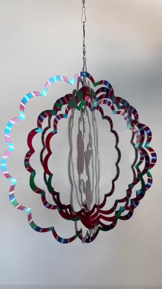Wind chime 3D steel multicolor Colibri 30cm